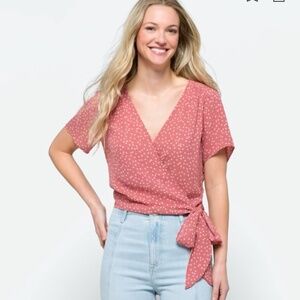Raya Faux Wrapped Cropped Blouse Stitch Fix
